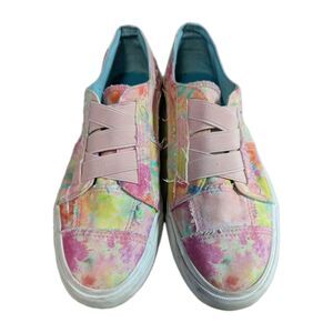 Blowfish Malibu Women's Size 7 Slip On Sneakers Rainbow Tie Dye Fits 6.5-7